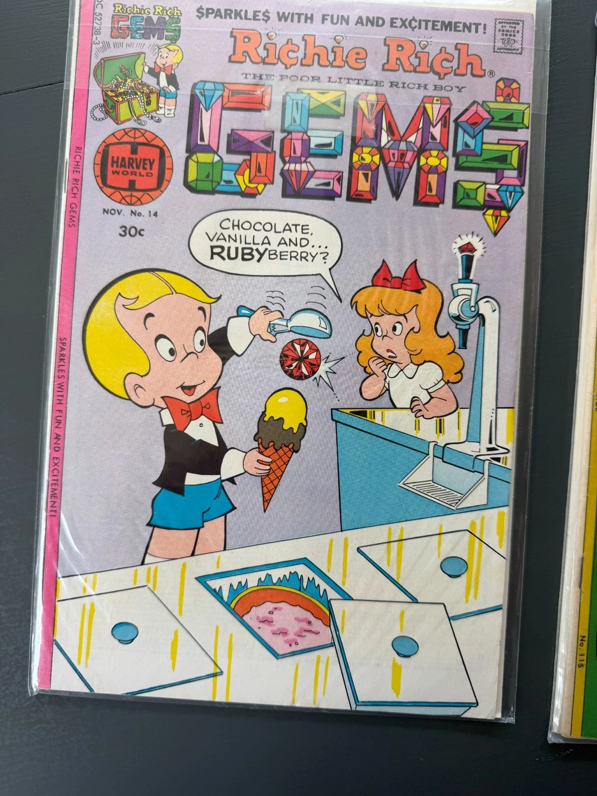 Vintage - Lot 6 Richie Rich Comic Books - 1970's and after; Stored in Plastic