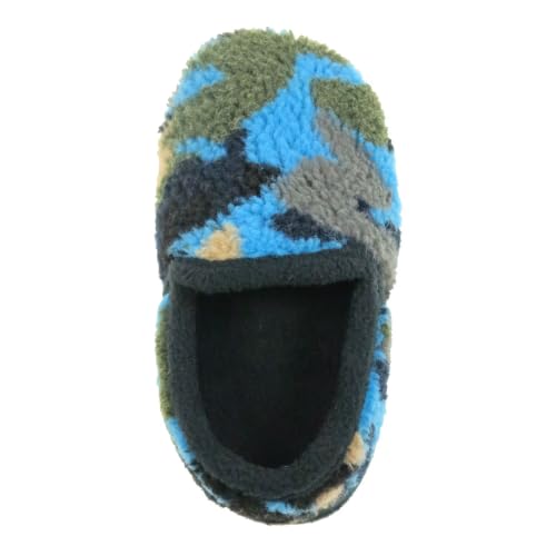 Wonder Nation Toddler & Big Boys' Camo Slippers - Blue, 7/8