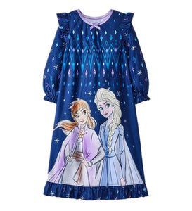 Toddler Girls' Frozen Anna and Elsa Granny NightGown Pajama - Blue, Sizes 2T-5T