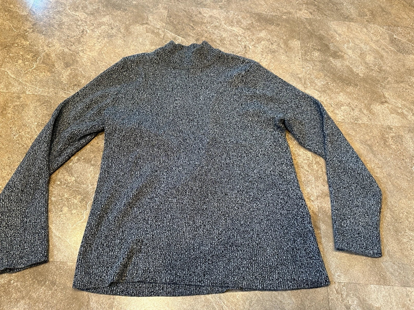 Karen Scott Black & White Cable Knit Sweater - Size Large