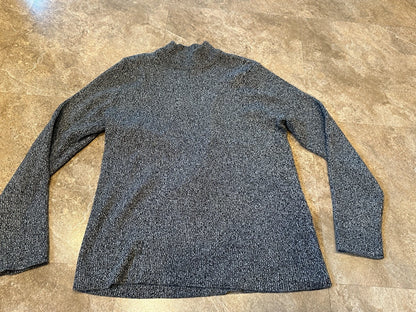 Karen Scott Black & White Cable Knit Sweater - Size Large