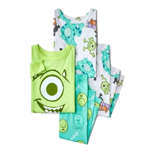Disney Boys' 4pc Monsters Inc Cotton Long Sleeve Pajama Set - 2T-5T