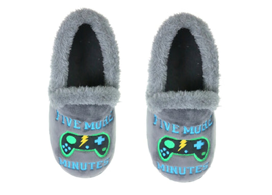 Wonder Nation Big Boys Video Game - Game Over Sleep Mode Gamer Slippers