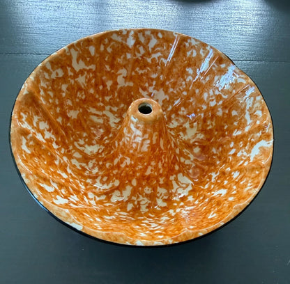 Vintage Stangl Town & Country Hand Painted Orange Sponge Jello Mold or Bundt Pan
