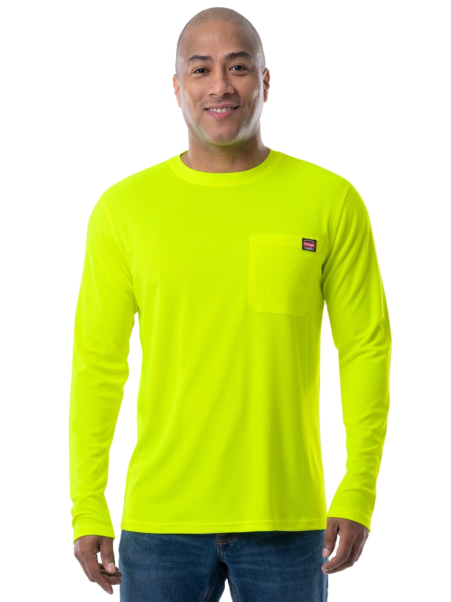 Wrangler Workwear Men's Long Sleeve Performance Work Pocket T-Shirt, Size S-3XL (Men's and Big Men's)