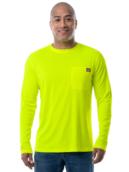 Wrangler Workwear Men's Long Sleeve Performance Work Pocket T-Shirt, Size S-3XL (Men's and Big Men's)