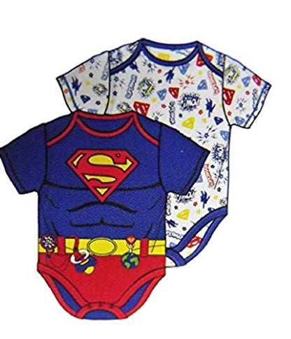 DC Comics Super Hero Themed Infant Bodysuit 2-Pack - 0/3M-24M