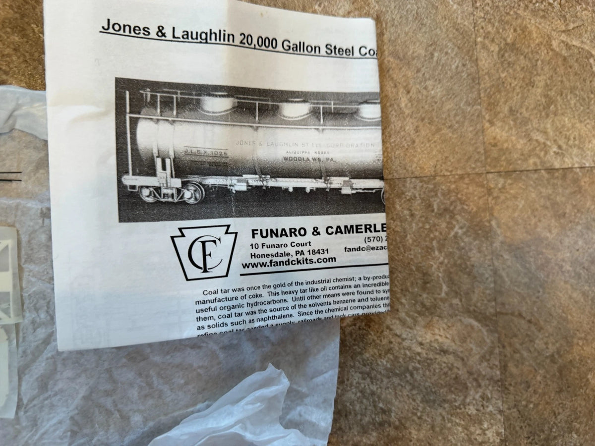 Funaro & Camerlengo 6970 Jones & Laughlin 20K Steel Coal Tar Tank Car NEW