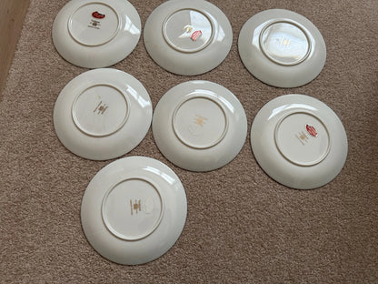 7 Gorham Midnight Contessa Bread Plates - 6 3/8" - Gold, Platinum, Black