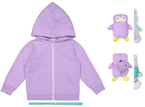 WNaton Packable Plush Critter Zip Up Hoodie