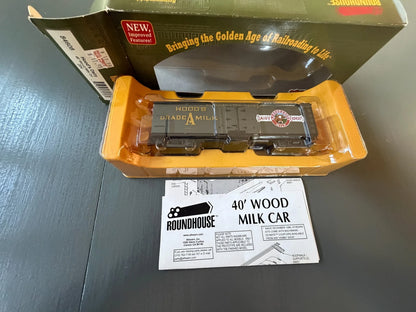 Roundhouse #84608 HO Scale Hood Dairy 40' Wood Milk Car #204 Dairy Experts