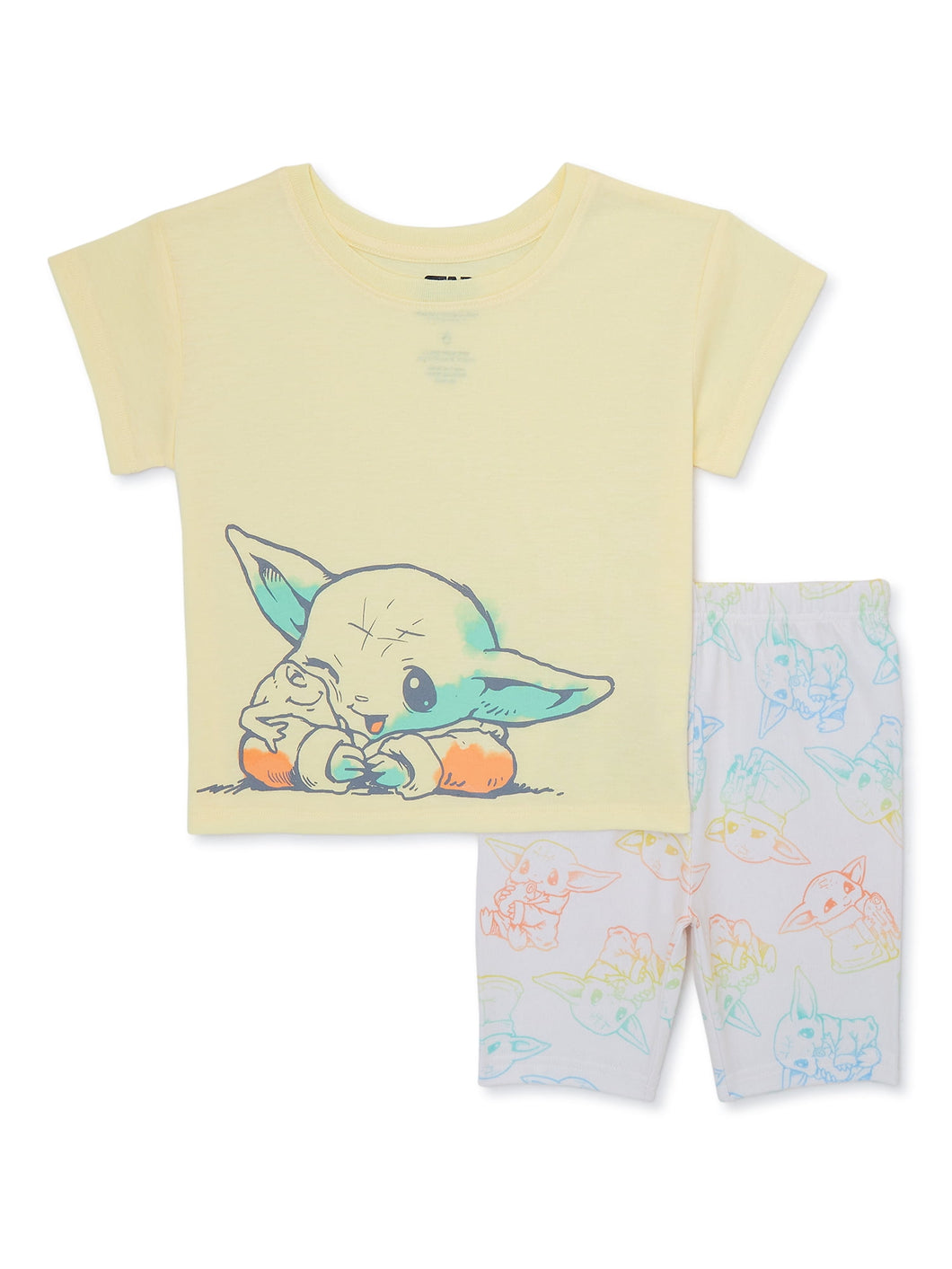 Star Wars Girls Short Sleeve Pajama Sleep Set, Yoda, the Child - Size 10