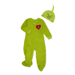 Dr. Seuss The Grinch Matching Family Christmas Pajamas Grinch Union Suit - 6M-5T