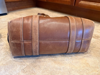 Vintage COACH Hampton Brown Leather Gallery Tote Bag Handbag Carryall USED