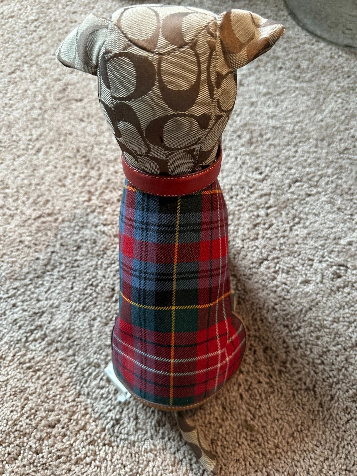 Authentic Coach Signature C Stuffed Toy Dog With Jacket & Collar - NWT