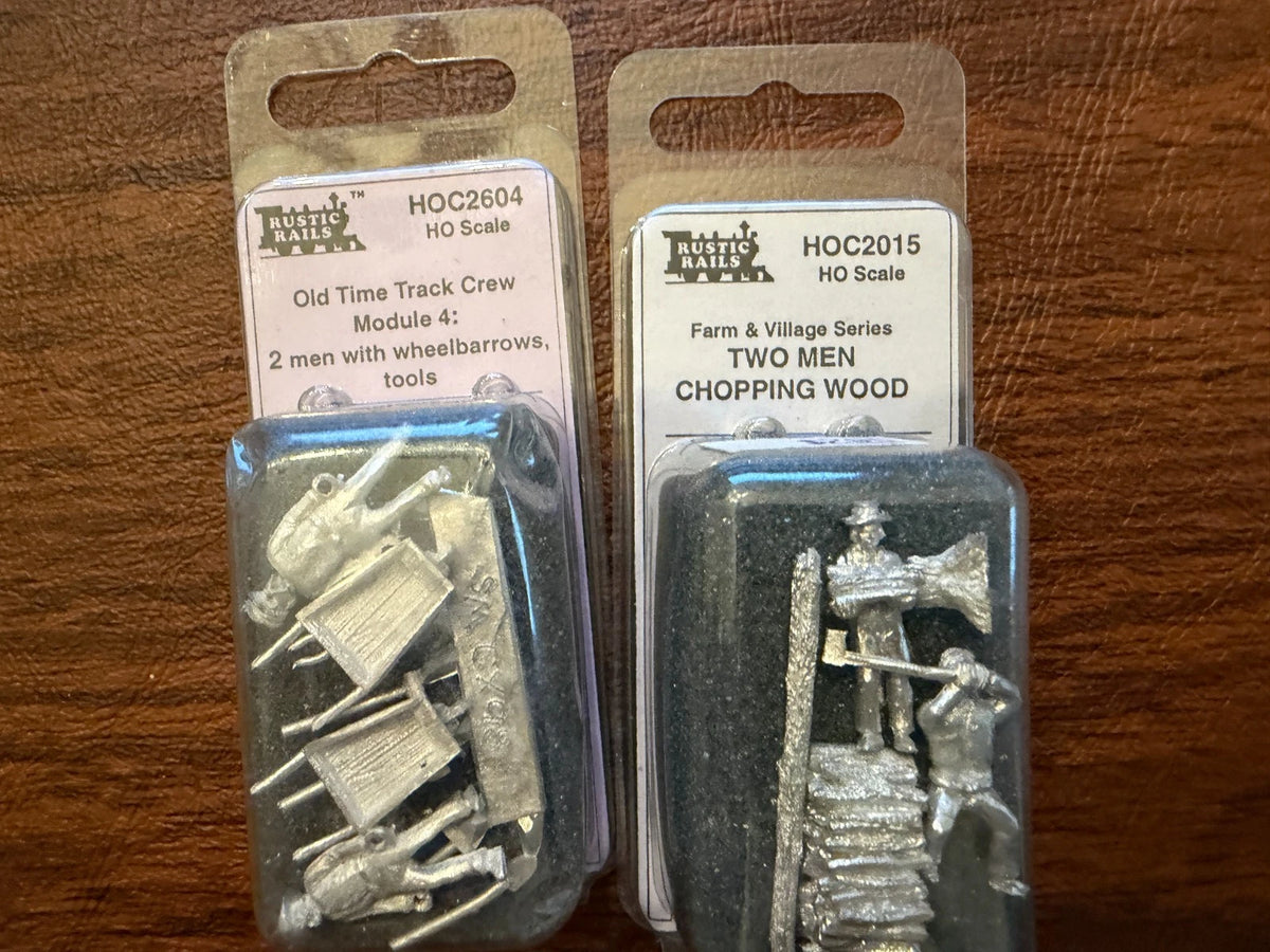 Vintage Rustic Rails HO Scale Lot (5 Packs) Unpainted White Metal Figures BNIB
