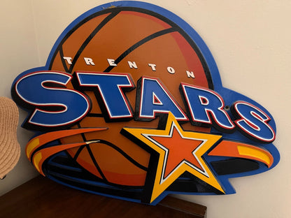 Rare Vintage Trenton Shooting Stars Basketball Arena Logo Sign 1999-2001 NJ IBL