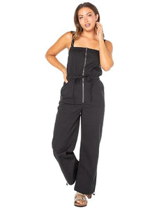 Celebrity Pink Juniors and Juniors Plus Zip Front Jumpsuit with Self Tie, XS-4X