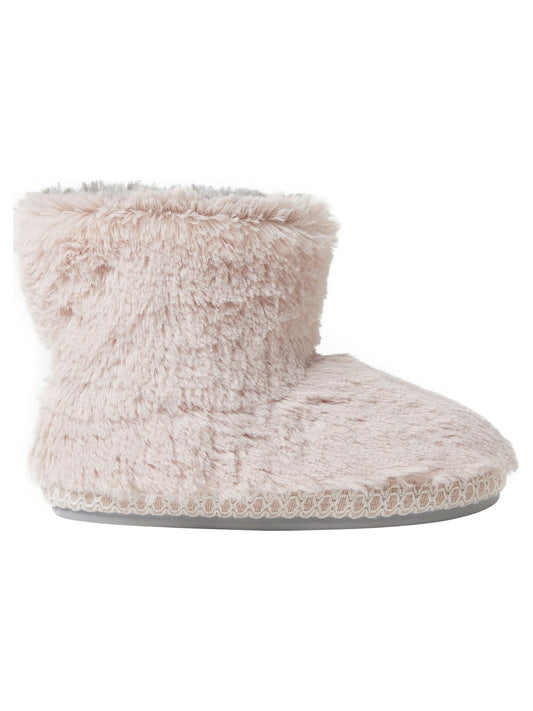 DF by Dearfoams Furry Bootie slippers , Pink, 9-10