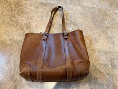 Vintage COACH Hampton Brown Leather Gallery Tote Bag Handbag Carryall USED