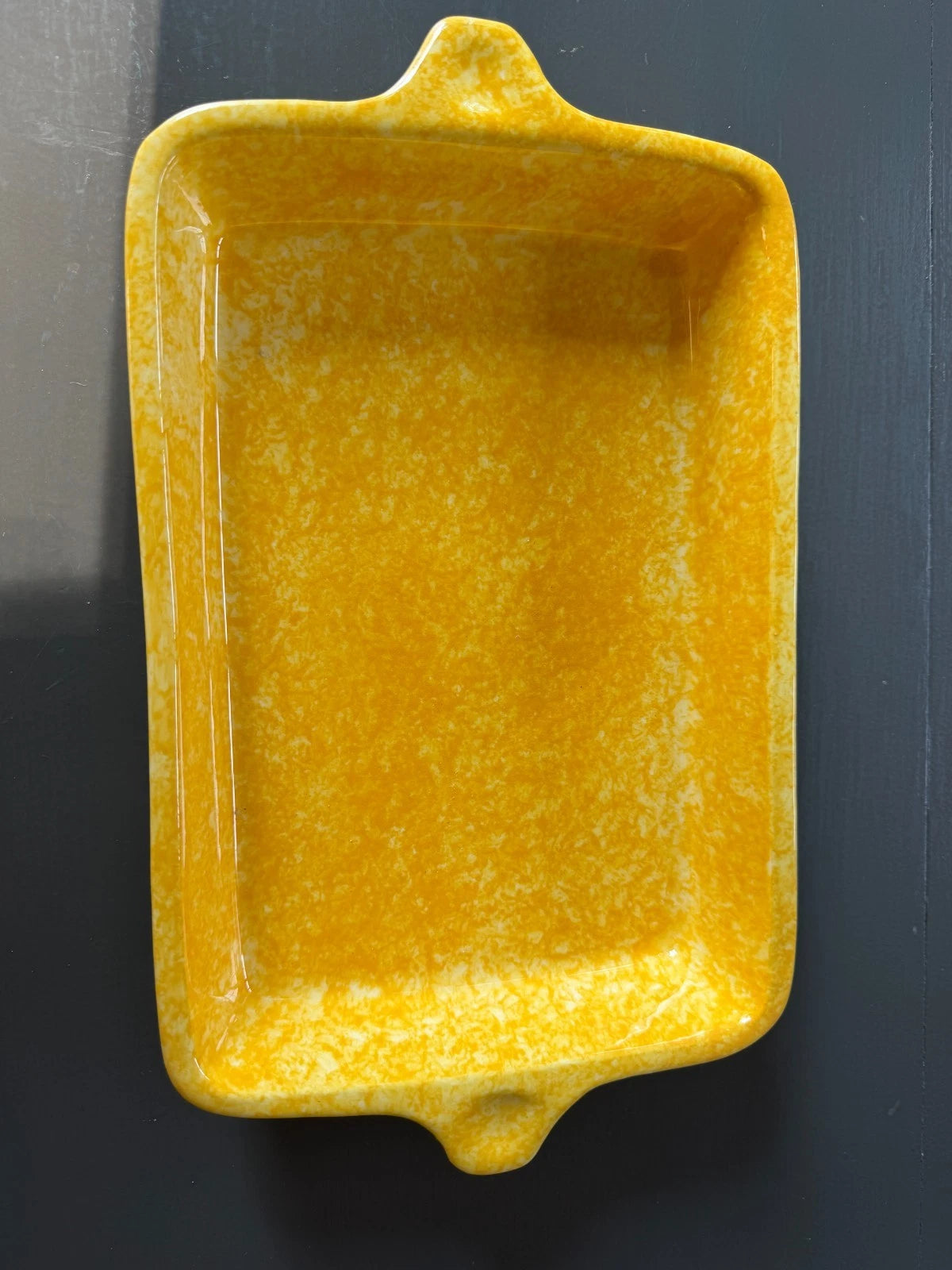 11x7 Oblong Stangl Caughley Yellow Spongewear Baking Dish Town & Country