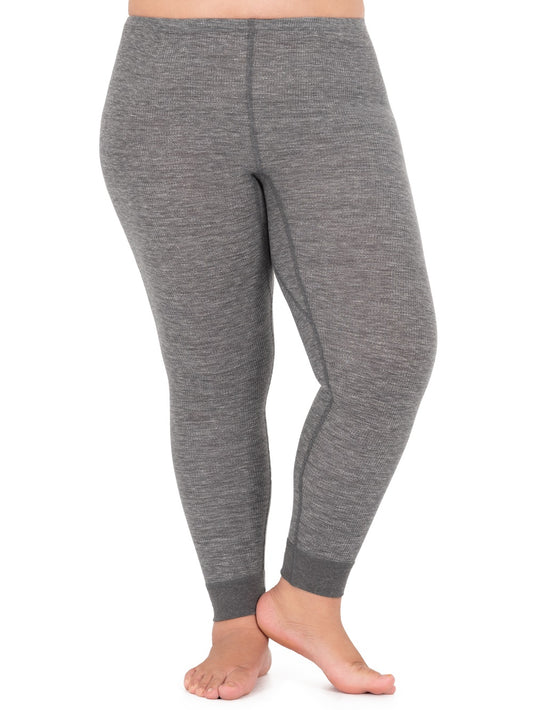 Fruit Of The Loom Women's Eversoft Waffle Thermal Bottom (Smoke Heather, X-Small)