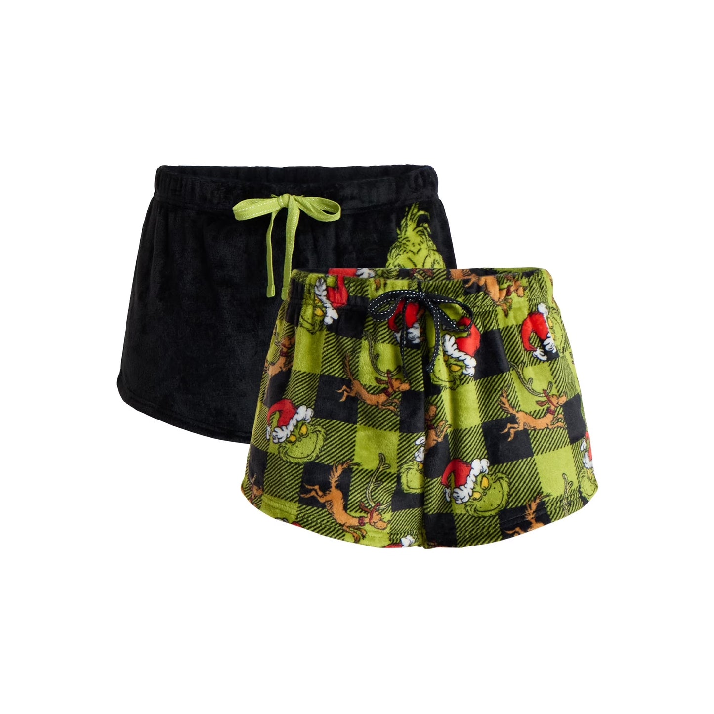 The Grinch Dr. Seuss Women's Plush Sleep Shorts, 2-Pack, Sizes XS-3X
