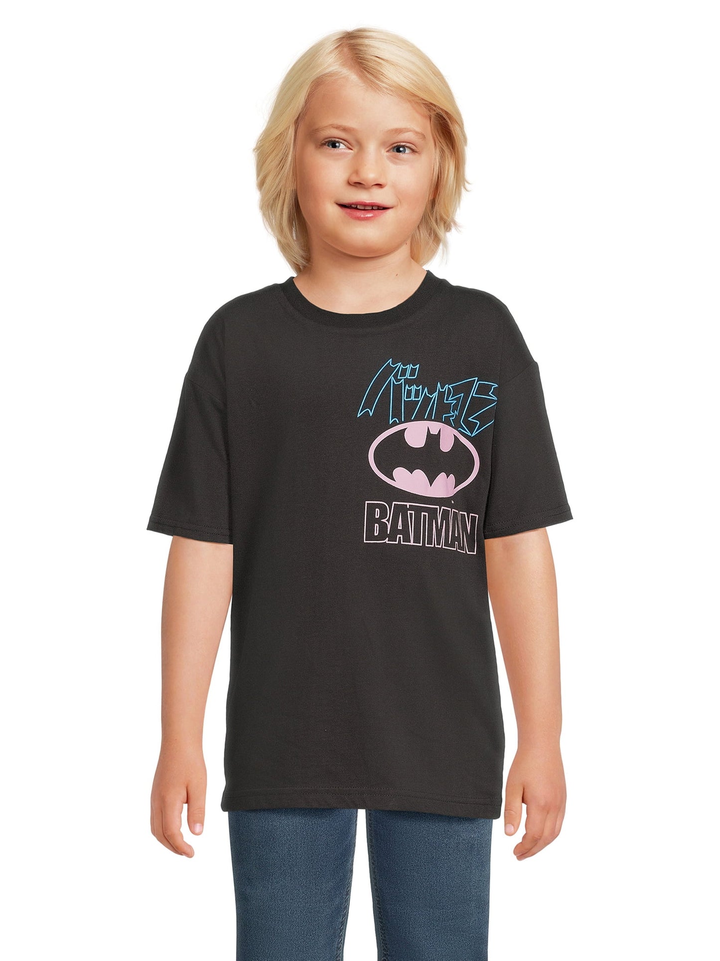 Batman Boys Short Sleeve Elevated Graphic T-Shirt, Large