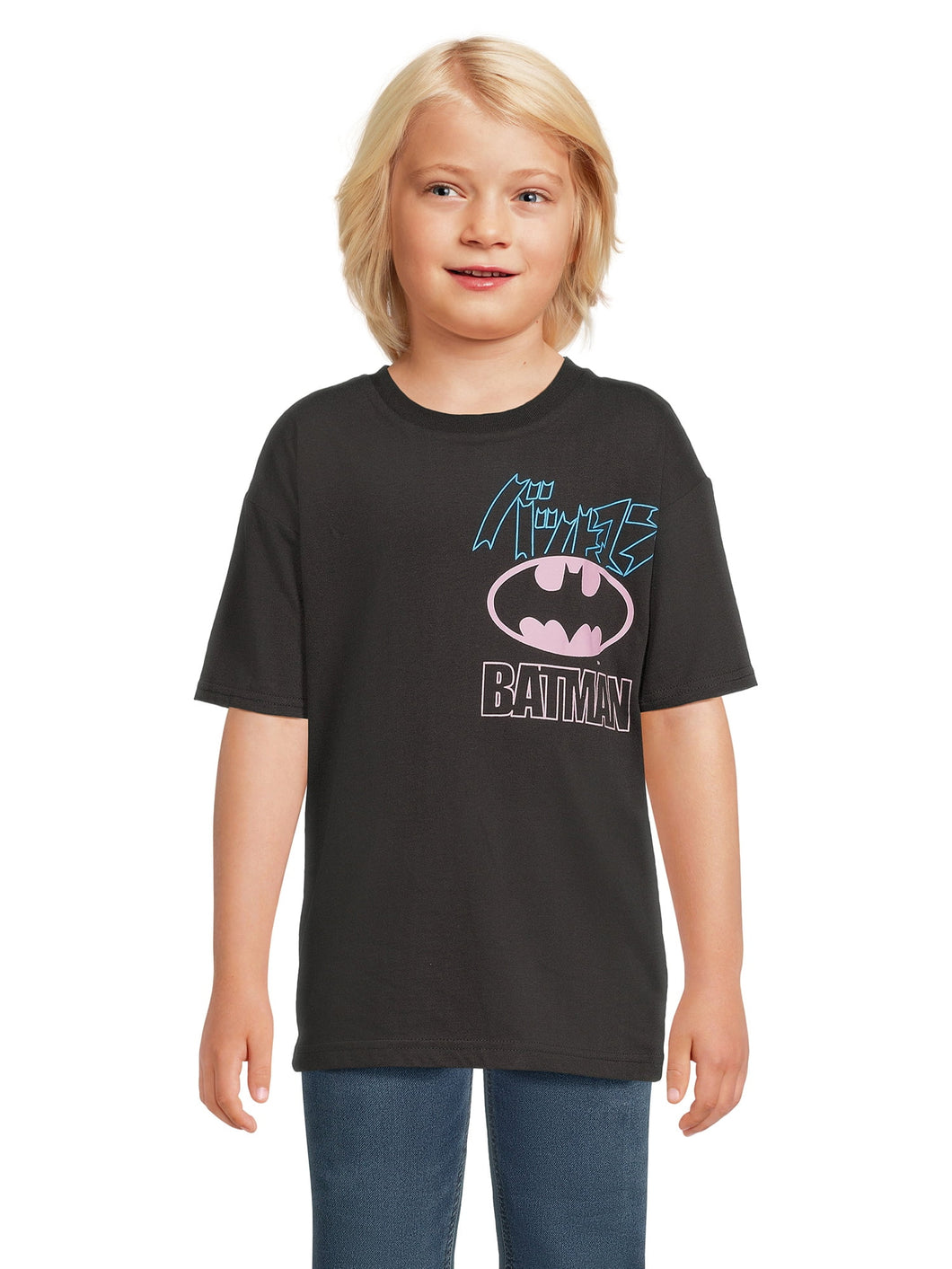 Batman Boys Short Sleeve Elevated Graphic T-Shirt, Large