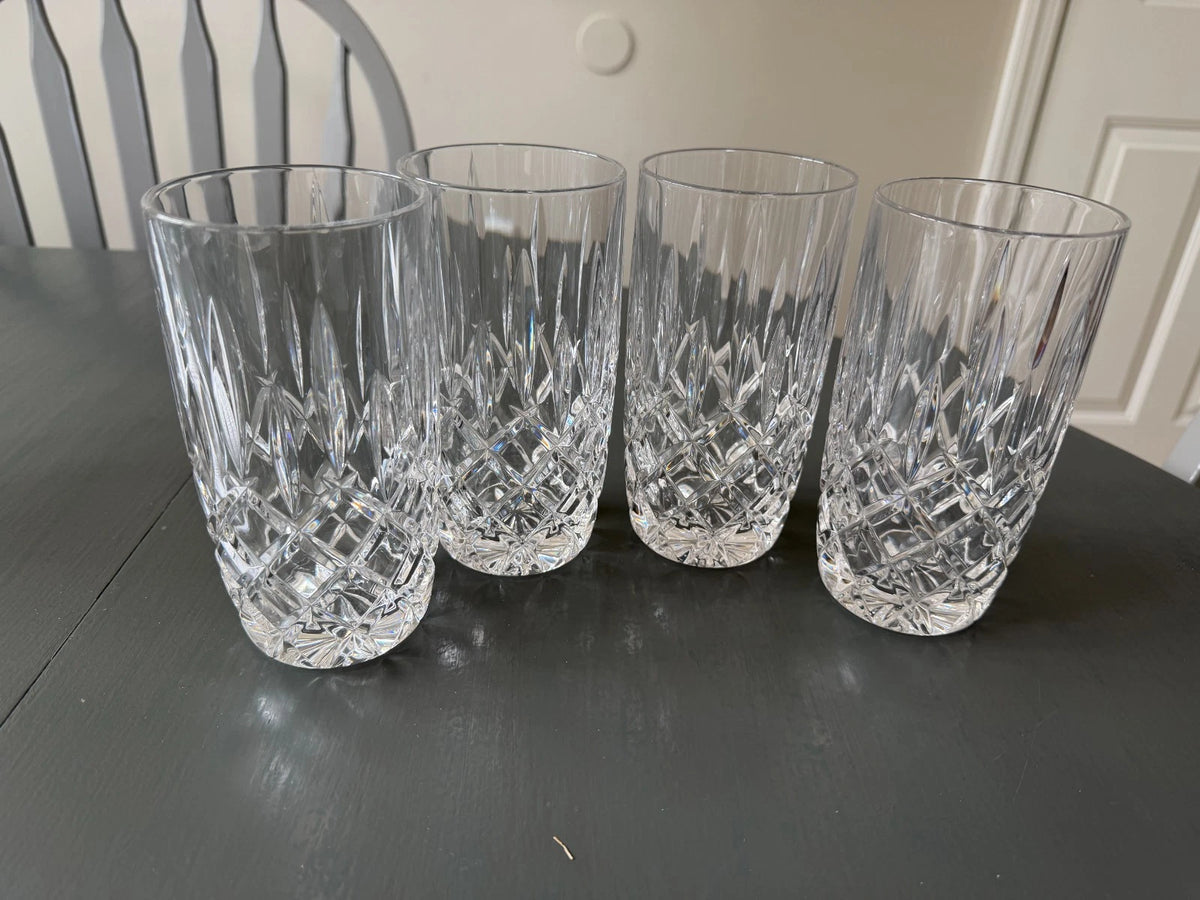 Lot 4 - Vintage Gorham Crystal Lady Anne highball 6 inch glasses set