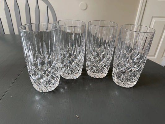 Lot 4 - Vintage Gorham Crystal Lady Anne highball 6 inch glasses set