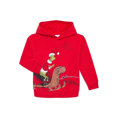 Dr. Seuss Boys' Front Back Graphic Hoodie, Red, Sizes XS-XXL