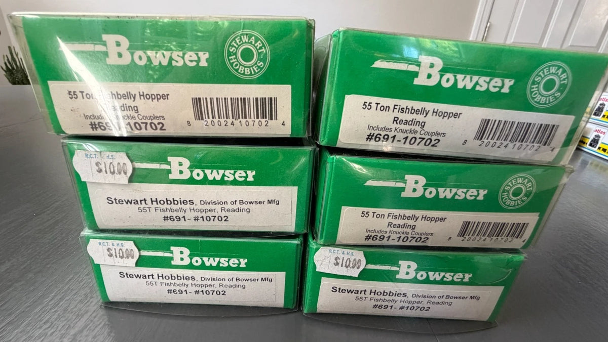 Bowser 6 HO Reading RDG 55-Ton Fishbelly Hopper Kits Unassembled Diff Nos - BNIB