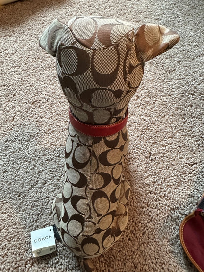 Authentic Coach Signature C Stuffed Toy Dog With Jacket & Collar - NWT