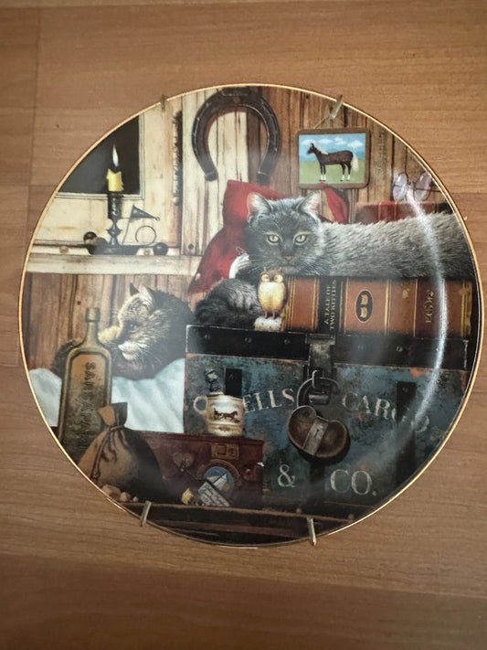 Bradford Exchange Purr-Fect Pairs Kitty Cargo Cat Plates /Hanger
