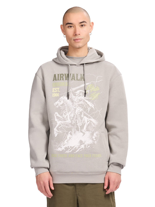 Airwalk Men's Fleece Pullover Hoodie, Smoke, X-Large