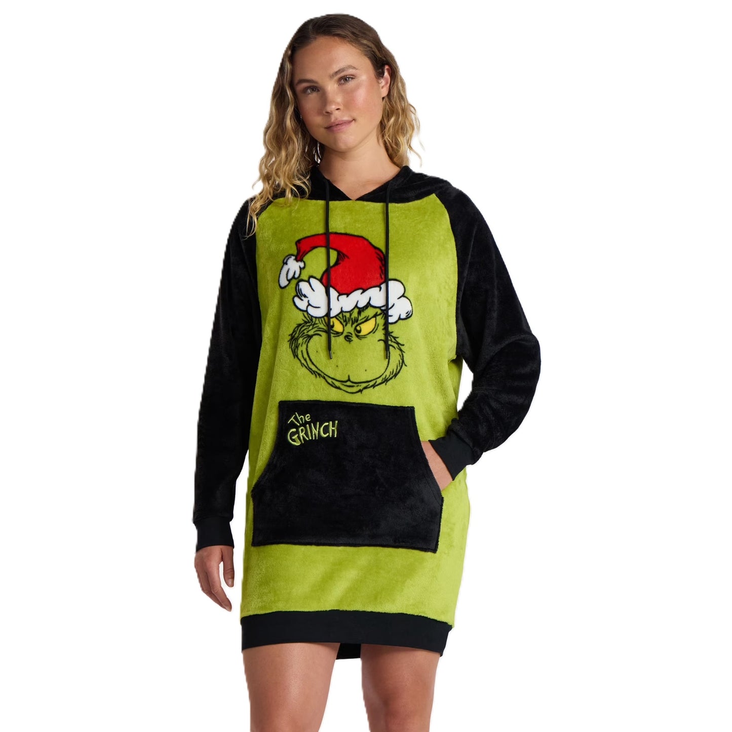 The Grinch Women’s Plush Hooded Lounge Dress, XS-3X