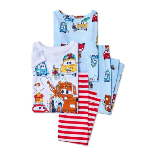 Toddler Boys' Holiday 4pc Cars Cotton Snug Fit Pajama Set - Sizes 2T-5T