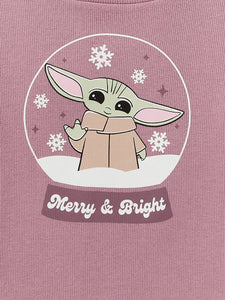 Star Wars The Mandalorian Girls Baby Yoda Long Sleeve Tee - Medium
