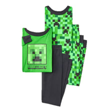 Load image into Gallery viewer, Boys&#39; Minecraft 4pc Pajama Set - Green/Black
