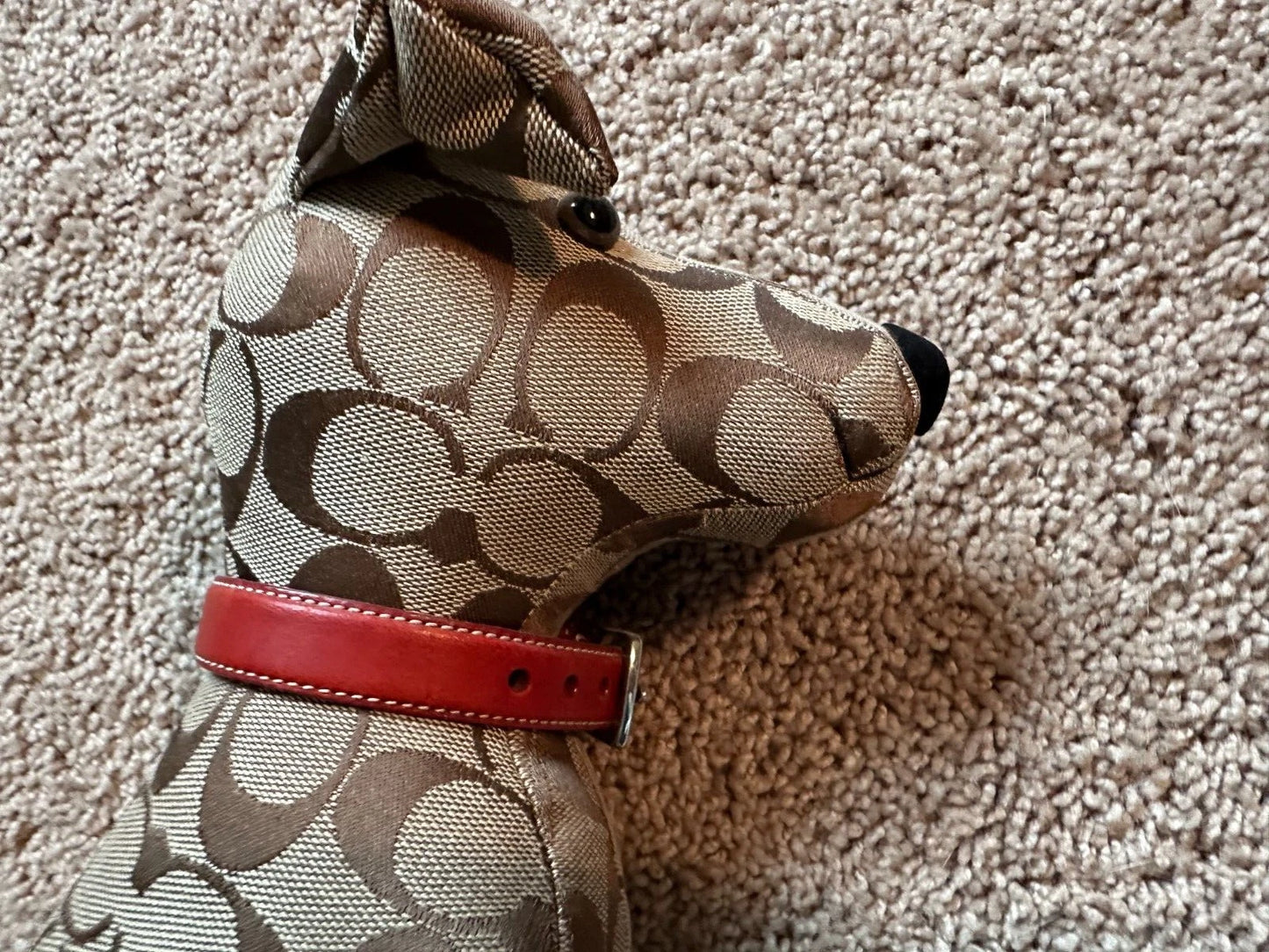 Authentic Coach Signature C Stuffed Toy Dog With Jacket & Collar - NWT