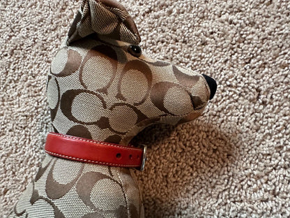 Authentic Coach Signature C Stuffed Toy Dog With Jacket & Collar - NWT