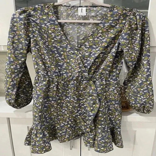 Abound Nordstrom Womens Empire Waist Floral Faux Dress, Small