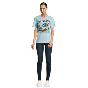 Ford Mustang Juniors Beach Graphic Tee with Short Sleeves
