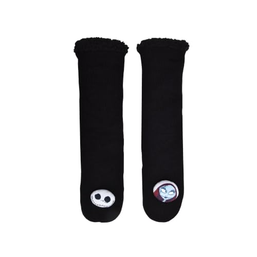 Disney The Nightmare Before Christmas Women's 3D Slipper Socks, Jack Skellington Design, Black and White, Size 7-9.5