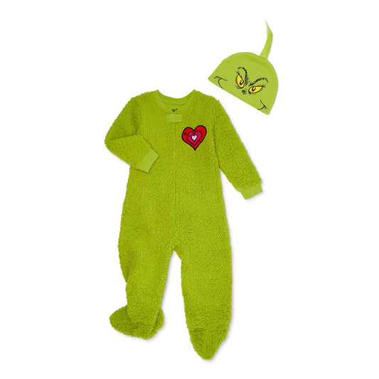 Dr. Seuss The Grinch Matching Family Christmas Pajamas Grinch Union Suit, 5T