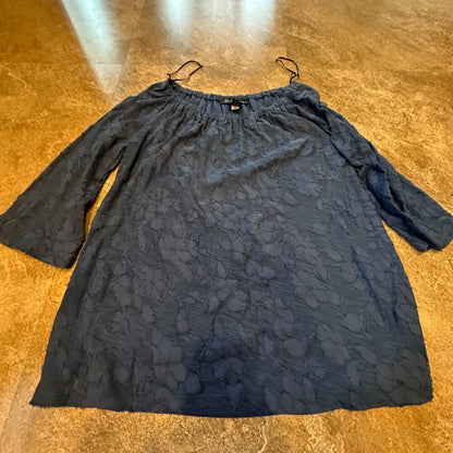 INC International Concept Blue Flower Sheer and Lined Top - Size Small