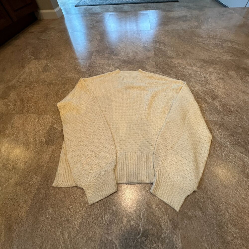 Hippie Rose Pale Yellow Knit V Neck Bodice Sweater - Size Small