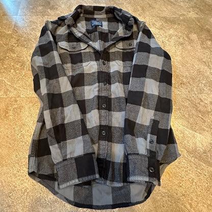 American Eagle Outfitters Women's Black & Grey Plaid Button Down Shirt - Size XS
