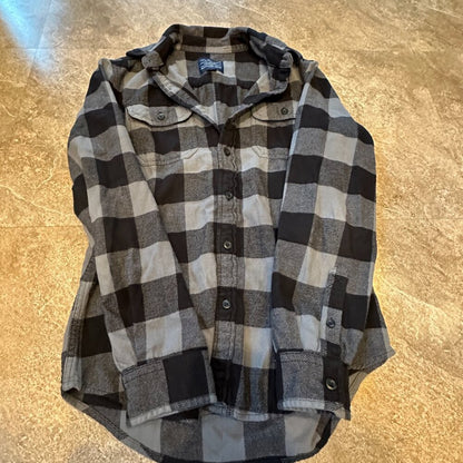 American Eagle Outfitters Women's Black & Grey Plaid Button Down Shirt - Size XS